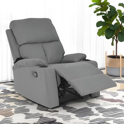 Sillón Reclinable Reposet Moderno Minimalista Sala Gris Diseño de la tela Liso