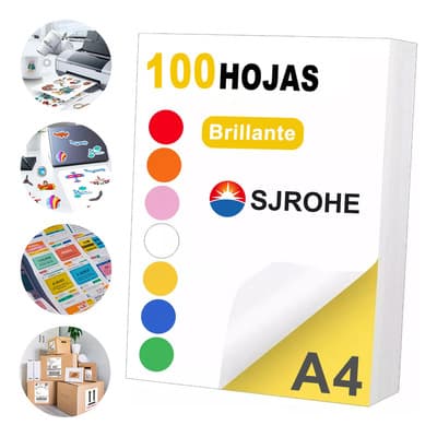 Sjrohe® 100 Hojas Espesar Papel Briiiante Adhesivo Para Etiquetas Y Papel Adhesivo Carta Hojas Adhesivas Papel Adhesivos Para Imprimir Color Blanco - $178.98 en Mercado Libre | PrecioMX