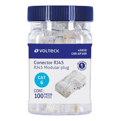 Plug Rj45 Cat6, Bote Con 100 Piezas Volteck Cbr-6p100 - $149.00 en Mercado Libre | PrecioMX