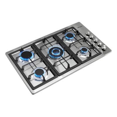 Parrilla Estufa con alimentación a gas - Gutstark mkz-parrillinox5 color plata - 5 hornallas