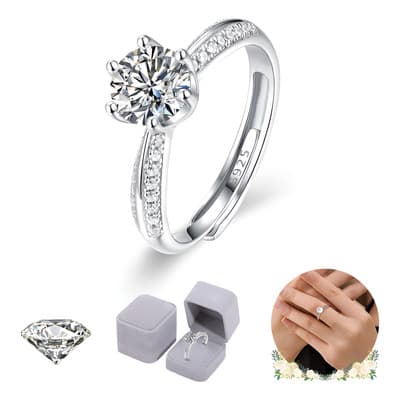 Anillo De Compromiso Plata 925 Ajustable Gooluu Circonitas Plateado - $222.57 en Mercado Libre | PrecioMX