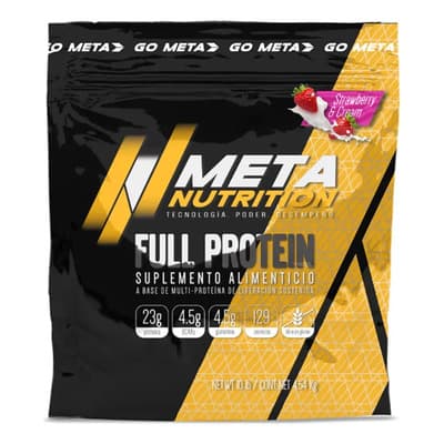 Proteina Meta Nutrition Full Protein 10 Libras 129 Porciones Sabor Fresa Strawberrys Anb Cream/fresas Con Crema - $1,378.98 en Mercado Libre | PrecioMX