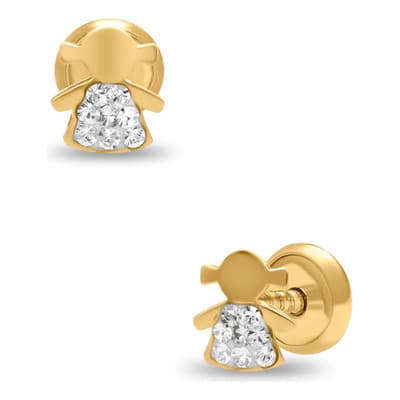 Broqueles Bizzarro De Oro Amarillo 14k Con Zirconias Dorado - $1,751.00 en Mercado Libre | PrecioMX