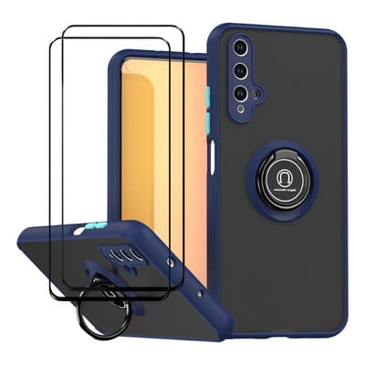 Funda Para Huawei Nova 5t / Honor 20 Case Mica De Vidrio Cristal Templado,  Carcasa Protector Con Pie De Apoyo Magnético Phone Case + 2 Micas