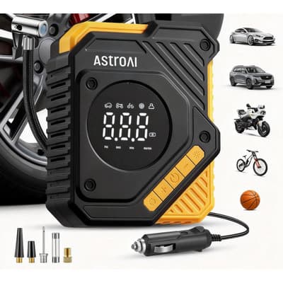 Astroai Compresor De Aire, Compresor De Llantas Neumaticos 160 Psi Aire Neumaticos, Compresor De Llantas, Bomba Aire ,mini Compresor De Aire,inflador Llantas,bomba De Aire Para Carro Negro