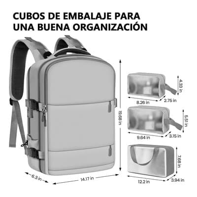 Ntsexset Mochila De Viaje 10kg Avión Aprobado Impermeable 45l Gris Rayas - $479.04 en Mercado Libre | PrecioMX