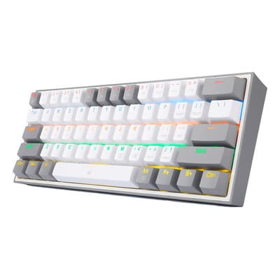 Teclado Gamer Redragon Fizz Rainbow K617r Blanco gris Inglés Idioma Inglés US
