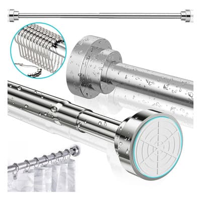 Tubo Barra Cortina De Baño Expandible Ajustable 100-170cm Color Plateadoincluye 10 Ganchos Para Cortinabarra De Cortina De Baño Acero Inoxidable Antideslizante,para Balcones, Armario, Baño Plateado - $199.80 en Mercado Libre | PrecioMX