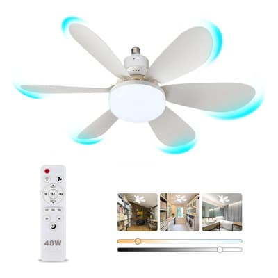 Cozylady Focos Led De Ventiladors 48w Luz Led E26/e27 3000k-6500k Con Lámpara De Ventilador 52cm Luz Cálida Y Luz Blanca Three Colors - $293.85 en Mercado Libre | PrecioMX