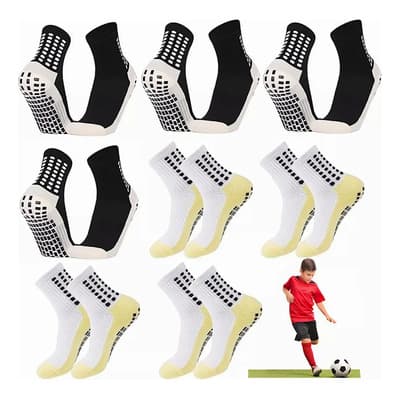 Tigmanerung 8 Par Niños Calcetín Antideslizante Fútbol Media Deportivo Algodón Transpirables Para Baloncesto De Rodilla , Para Baloncesto, Running, Yoga, Ciclismo, Gym