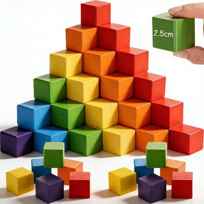 100 Bloques De Madera A Granel De 5 Colores Geométricos Sólidos En Forma 3d De 2.5cm Para Enseñanza De Matemáticas, Bloques Apilables Para Aprendizaje En El Aula, Juego Creativo Colorido - $295.68 en Mercado Libre | PrecioMX