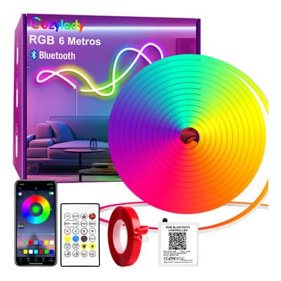 Cozylady Tira De Neón Flex Led Luz Bluetooth Rgb 6m Ip68 Impermeable Sincronización De Música Led Tv Diy Luces Led Cuarto Gaming Fiesta Decoración De Interior - $201.60 en Mercado Libre | PrecioMX