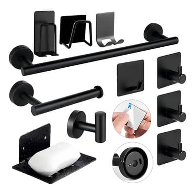 Juego De Accesorios De Baño De 11 Piezas Negro Acero Inoxidable Hawoo - $277.14 en Mercado Libre | PrecioMX
