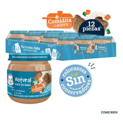 Papilla Gerber Etapa 2 Verduras Con Res Y Arroz 113g 12 Pz - $198.00 en Mercado Libre | PrecioMX