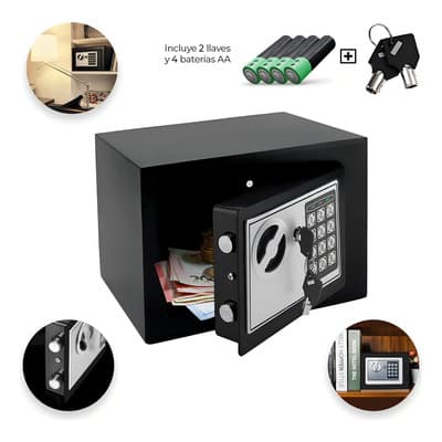 Caja Fuerte Digital De Alta Seguridad Con Código Y Llave Negro - $359.00 en Mercado Libre | PrecioMX