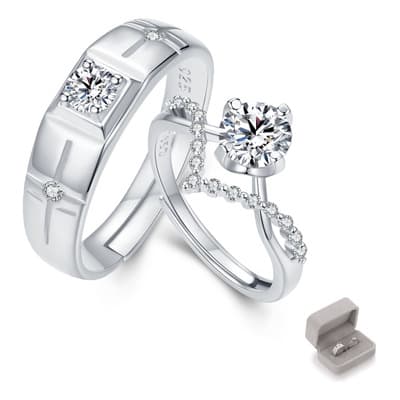 2 Anillos De Promesa Plata 925 Hombre Y Mujer Ajustables Color Plateado Talla Adjustable Gooluu Ajustable - $141.64 en Mercado Libre | PrecioMX
