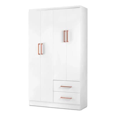 Ropero Closet Armario Blanco De Madera Con 4 Puertas Y Cajones Kingshouse Organización Almacenamiento De Ropa Minimalista Basic Hogar - $3,999.00 en Mercado Libre | PrecioMX