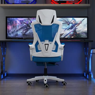 Silla Gamer Ergonómica Buenhogar Azul/blanco Reclinable Algodón Ruedas - $1,967.00 en Mercado Libre | PrecioMX