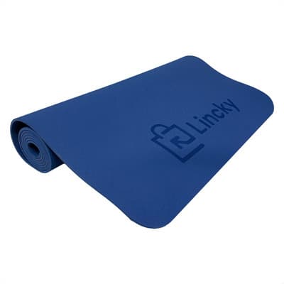 Tapete Yoga Pilates Mat Ejercicio 5 Mm Tpe Antideslizante Color Azul