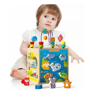 Cubo De Madera Educativo Ivarma Para Bebés Con Laberinto Y Juegos Interactivos Como En La Foto - $294.41 en Mercado Libre | PrecioMX