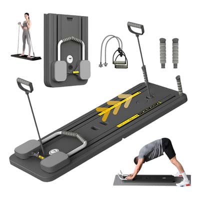 Over LU.- Cama Para Pilates Table Reformer Power Gym Tabla De Pilates en Casa Máquina para ejercicios en el Hogar Color Negro