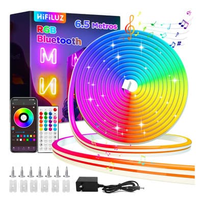 Hifiluz 6.5m Tiras De Neón Flexible Luces Manguera Leds Rgb Luz Bluetooth Rgb Ip68 Sincronización De Música Led Tv Diy Luces Luz Para Cuarto Pequenas Gaming Fiesta Decorativas De Interior Y Exterior - $191.74 en Mercado Libre | PrecioMX