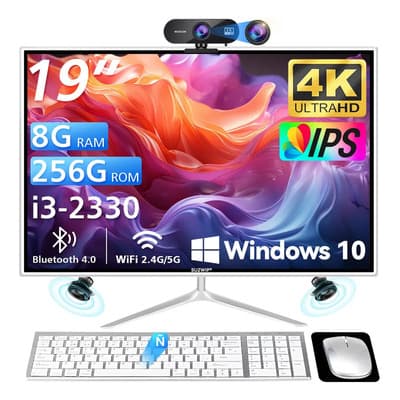 19'' All In One Pc Intel 8 256 Gb Con Cámara Teclado Ratón Intel Core I3-2330m Con Wifi Doble 2.4g /5g Y Bluetooth 4.0 Blanco
