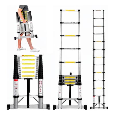 Escalera Telescópica Recta Plegable Retráctil 5m Color Plateado - $1,599.00 en Mercado Libre | PrecioMX