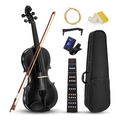 Violin Acustico Profesional 4/4 Con Estuche Zuszox, Set De Violín Para Principiantes, Adultos Y Estudiantes Con Resina, Hombrera, Arco, Afinador Y Pegatinas Para Diapasón Negro - $999.50 en Mercado Libre | PrecioMX
