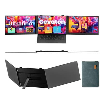 Monitor portátil Cevaton S8 Pro 14` 1 kg Ultraligera, Full HD 1920 X 1080, Plegable Support, Type-C/HDMI/USB-A, compatible con Windows/Mac/Android, apta For Portátiles De 13,3 A 17,3 P