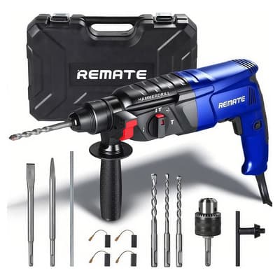 Rotomartillo Taladro de impacto Cincelador Perforador Sds 800w Con Accesorios Color Azul REMATE