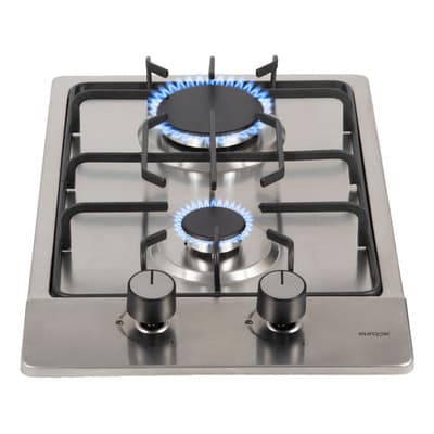 Parrilla De Gas 2 Quemadores Acero Inoxidable 31cm Eurogar Eu2ai Color Plateado