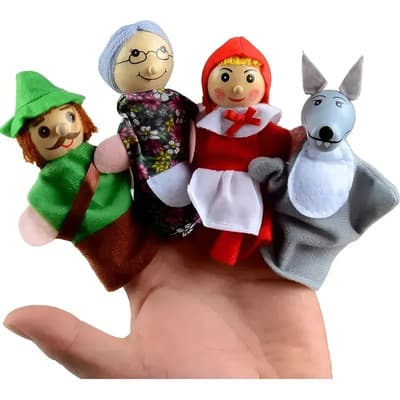 Títeres De Dedo Para Niños Marioneta Tela Caperucita Cuento - $119.09 en Mercado Libre | PrecioMX