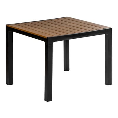 Mesa Comedor Para Interior Y Exterior Tipo Madera Marca Mq Color Tabaco