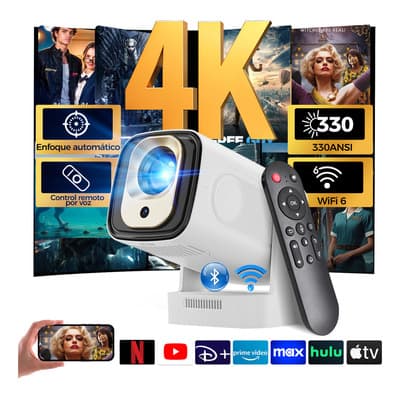 Proyector 4k Mini Magcubic Hy310 Profesional 1080p Full Hd Wifi 6 Bluetooth5.4 Led 330ansi Portátil Smart Tv Android Inteligente Control De Voz Con Autofocus