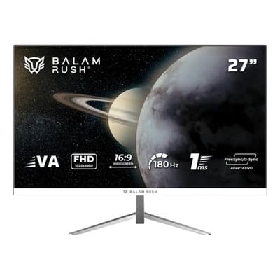 Monitor Gamer Plano 27" VA / Titan MTG27Y / FHD / 180Hz / 1ms / F-Sync / G-Sync / Flicker-Free / 1xHDMI 2.1 + 1xDP 1.4 + 1xTipo C Display + 3.5 mm / VESA 100mm / Legend Blanco