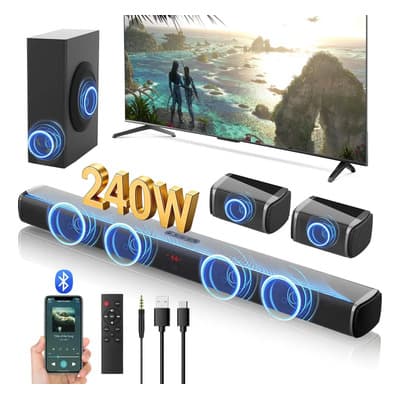 Sistema De Cine En Casa Con Barra De Sonido Y Subwoofer De 240 W Con Bluetooth Negro 100% - $1,869.51 en Mercado Libre | PrecioMX