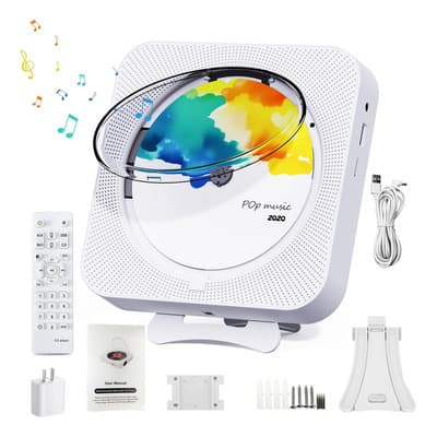 Vuekime® Portatil Música Reproductor Cd Player Bluetooth Radiofm, Bluetooth Con Woofer Potente, Doble Altavoz Magnético, Usb/tf/3.5mm, Cubierta Protectora Y Bluetooth 5.0 - $768.37 en Mercado Libre | PrecioMX