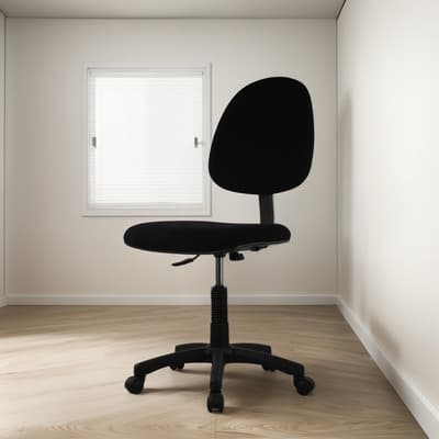 Silla Secretarial Mundo In Jm-009f Para Oficina Negra Color Negro