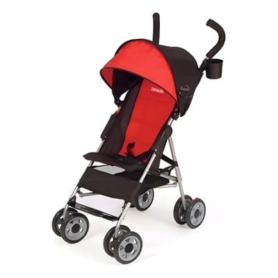 Carriola de Bastón Kolcraft Cloud Roja con Arnés de 3 Puntos y Capota