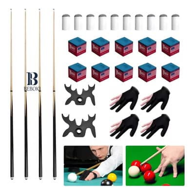 Beboki® 4 Tacos De Billar Desarmable De Maple Profesional Snooker Juego De Tacos De Snooker Blanco Actividades De Ocio Y... 4ps 600 G Blanco Roto - $729.27 en Mercado Libre | PrecioMX