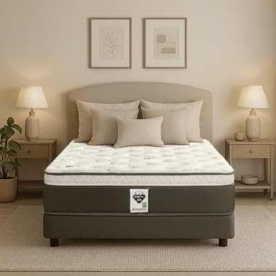 Colchón Spring Air Sleeper Ortopédico Para Cama Queen Size Color Blanco/gris