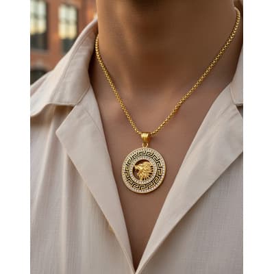 Collar Estilo León Unisex De Acero Inoxidable Oro Dorado - $53.46 en Mercado Libre | PrecioMX