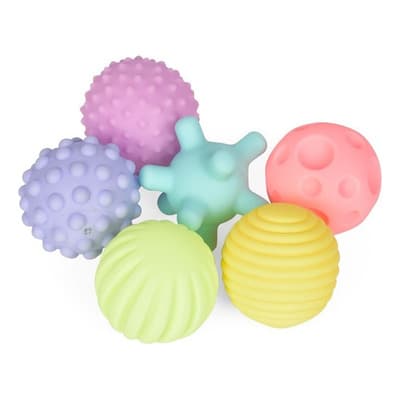 Set 6 Pelotas Sensoriales Didácticas Para Bebé Con Texturas