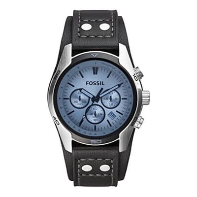 Fossil Men's Coachman Reloj Cronógrafo De Cuarzo Negro Plateado Agua