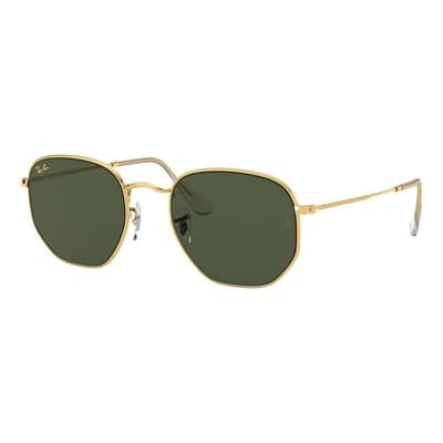 Anteojos de sol Ray-Ban I-Shape Hexagonal talle Large armazón polished gold y lente green