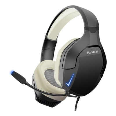 Audífonos Gamer Headset Gaming Con Microfono Diadema Krios K10 Con Microfono Y Led Rgb Color Negro Para Xbox Pc Ps4 Black