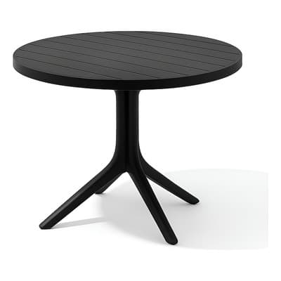 Mesa Comedor Interior Exterior Pvc 90 Cm Moderna Eke Negro