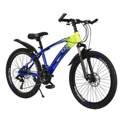 Bicicleta De Montaña 21 Vel. Suspension Frenos De Disco R-24 Color Azul con amarillo Tamaño del cuadro 24