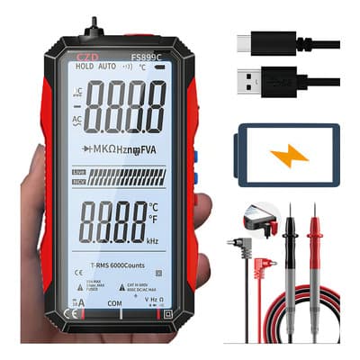 Multimetro Digital De 6000 Cuentas Profesional Voltimetro Digital Recargable Lcd Xiudeen